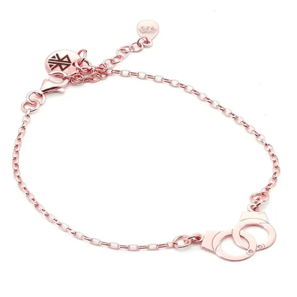 Silber Armband mit Handschellen-Anhänger